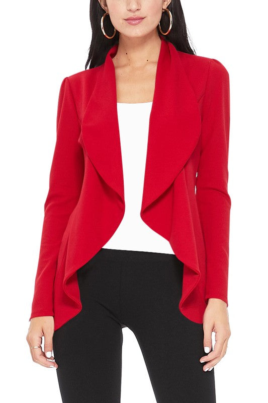 Solid Waist Length Blazer - Unique and Eye-Catching Look