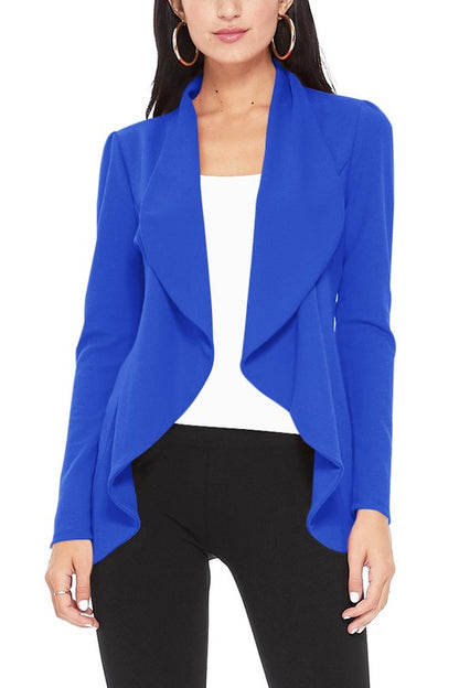 Solid Waist Length Blazer - Unique and Eye-Catching Look