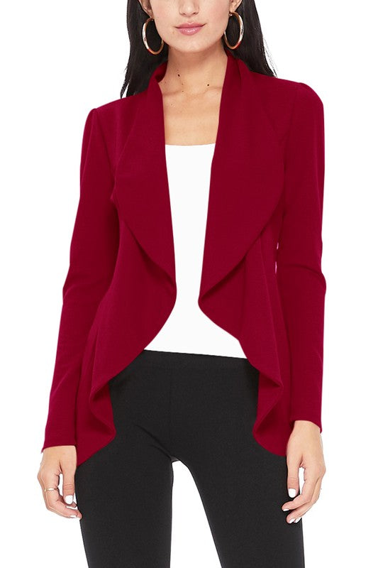 Solid Waist Length Blazer - Unique and Eye-Catching Look