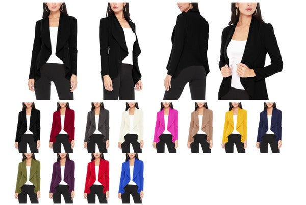 Solid Waist Length Blazer - Unique and Eye-Catching Look