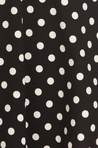 Red Polka Dot A-Line Skirt - High Waisted Knee Length with Relaxed Fit