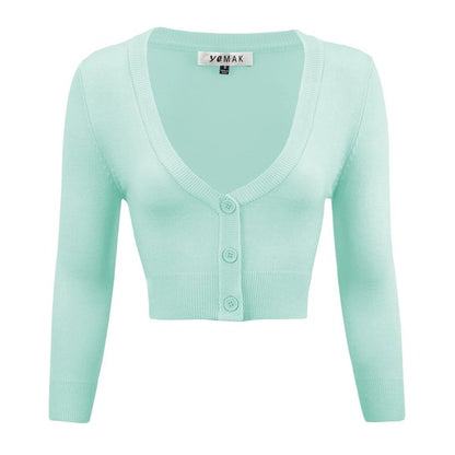 Cropped Plus Size  Button Cardigan Sweater